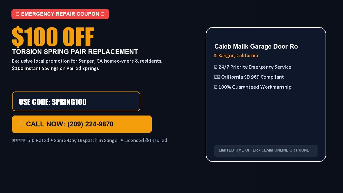 Caleb Malik Garage Door Roller Repair $100 OFF Dual Torsion Spring Replacement