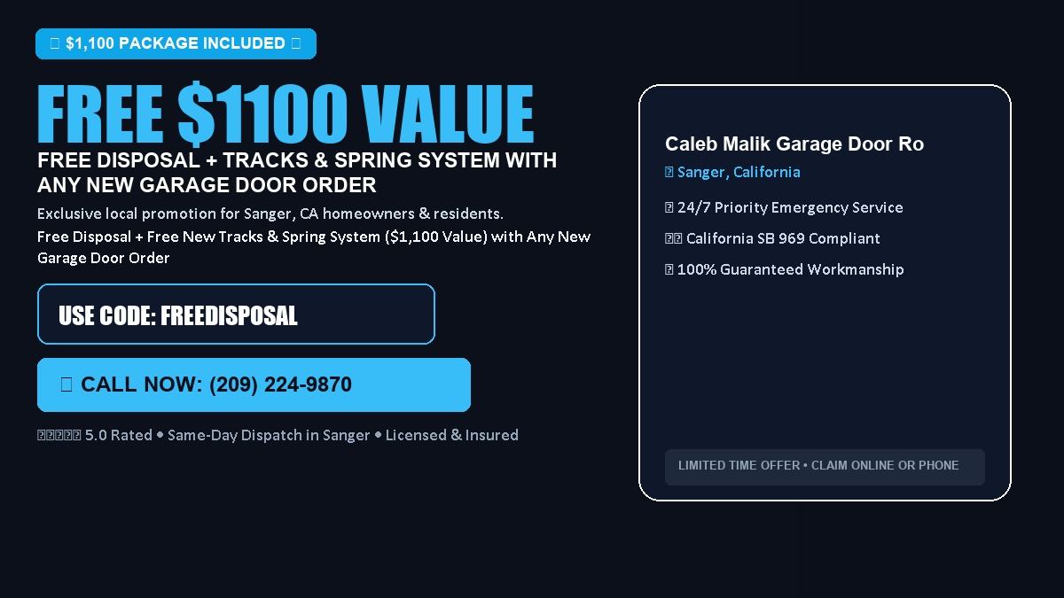 Caleb Malik Garage Door Roller Repair FREE Haul-Away & Heavy-Duty Tracks with New Door